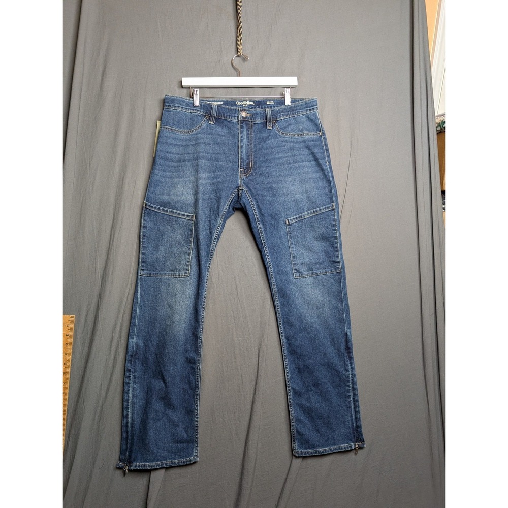 Goodfellow & Co Men's Relaxed Straight Fit Jeans Blue Denim 36 X 32‎